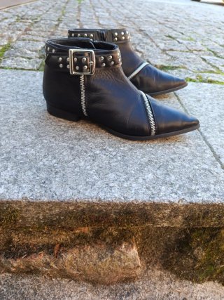 Botines Biker Zara Negros Talla 38