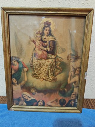 Cuadro Antiguo Virgen del Carmen
