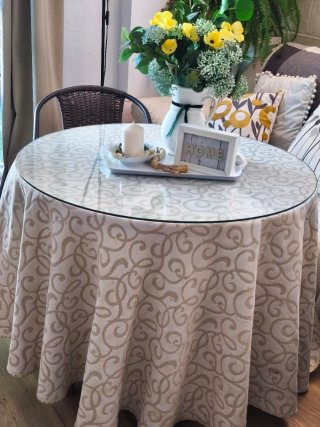 Mesa Camilla Redonda 90cm con Cristal