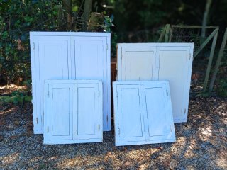 Set de 4 Ventanas de Madera Blancas