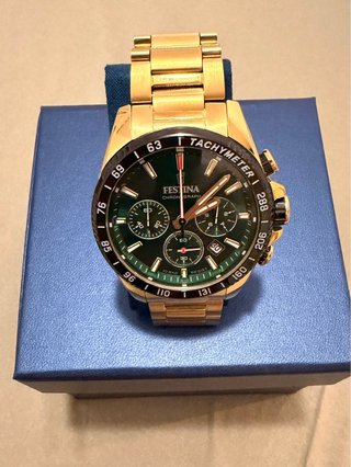 Reloj Cronógrafo F20634 Chapado Oro NUEVO