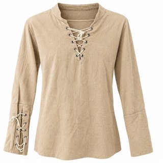 Camisa Medieval Beige con Cordones