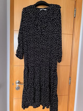 Vestido largo de lunares Zara Talla S