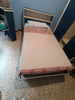 Cama Individual con Cabecero mueble sin colchón