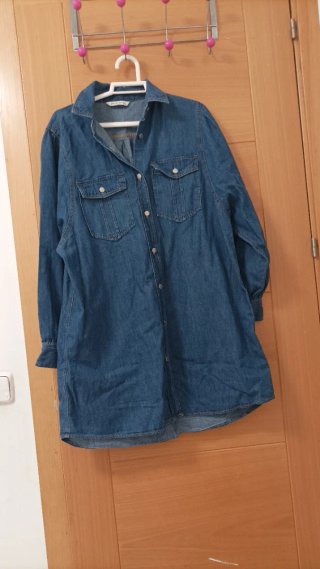 Vestido camisero vaquero azul talla L