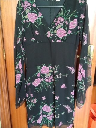 Vestido de seda con estampado floral