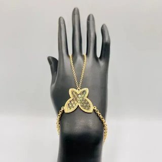 Pulsera Manita Mariposa Perforada 18K