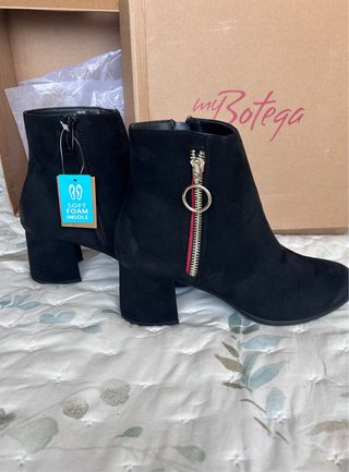 Botines negros de tacón cómodo myBotega con crem