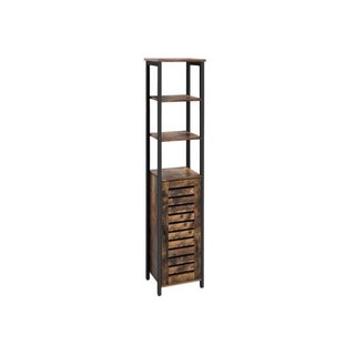 Armario y estantería alta con puerta, cinco baldas