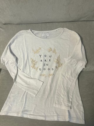Camiseta Blanca con Volantes El Corte Inglés Kids