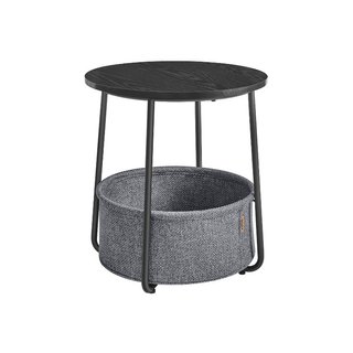 Mesa auxiliar y mesita de noche redonda, con cesta
