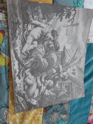 Lámina antigua con ilustración clásica