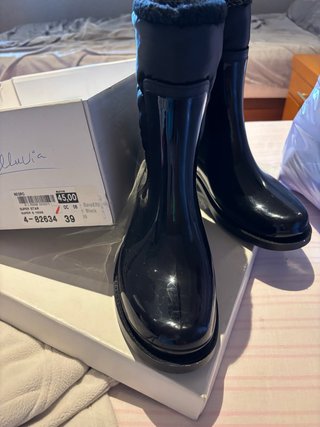 Botas de agua negras talla 39, Zapatos salón 38
