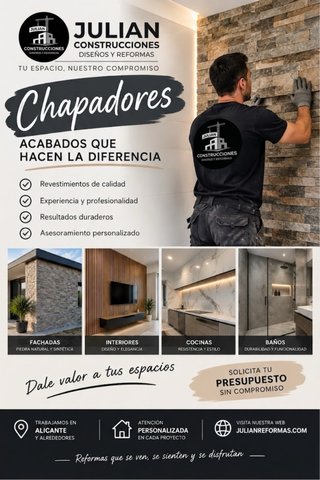Chapados de paredes interiores y exteriores