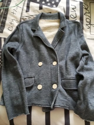 Chaqueta de mujer azul y blanco