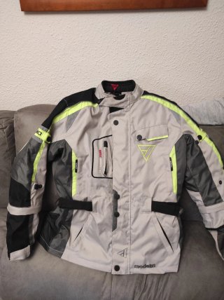 Chaqueta de Moto Modeka Gris y Amarilla