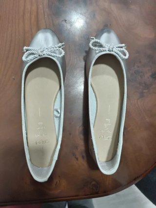 Bailarinas Nuevas Sfera Plateadas Talla 38