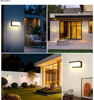 Aplique de Pared Exterior LED Negro