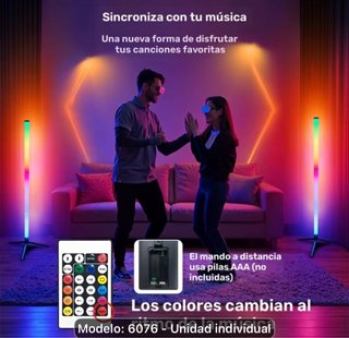 Lámpara LED RGB de Pie con Mando