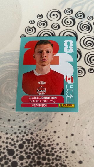 Cromo Panini Alistair Johnston Mundial 2026
