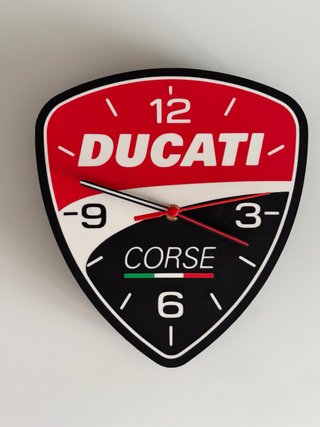 Reloj Pared Escudo Rojo Negro Personalizable