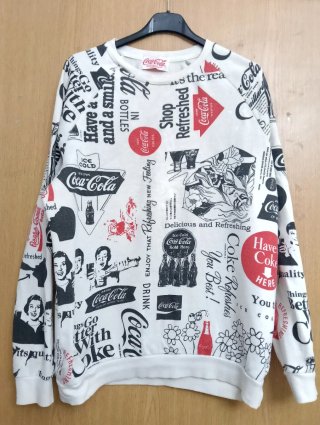 FELPA COCA-COLA UFFICIALE STAMPA VINTAGE ALL OVER
