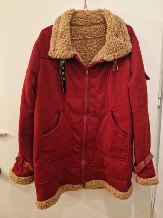 Cazadora roja con forro de lana