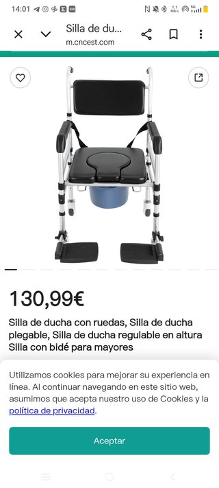 Silla de Ducha con WC y Ruedas