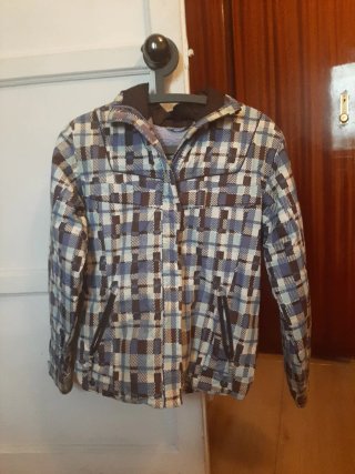 Chaquetón Columbia azul y marrón