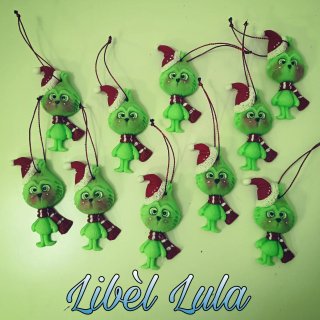 Colgantes artesanales navideños - Grinch