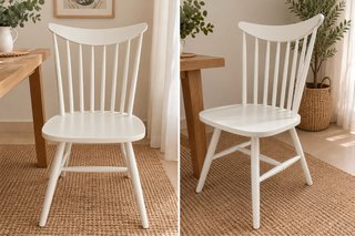 Silla de diseño en madera blanca