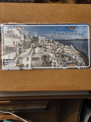 Chapa Tipo Matrícula de Santorini