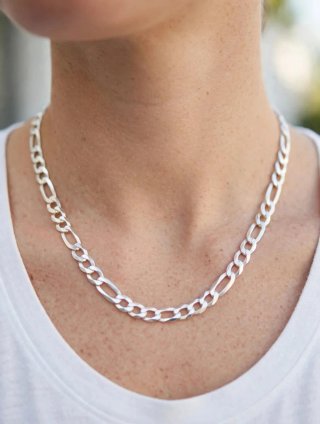 Cadena Figaro de Plata 925 Diamantada