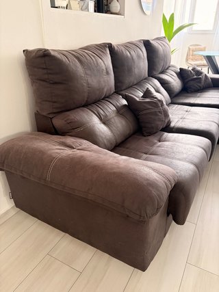 Sofa chaise longue extraíble negro