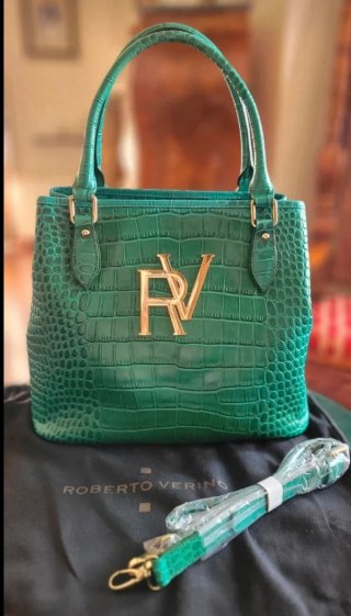 Bolso de Piel Roberto Verino Verde