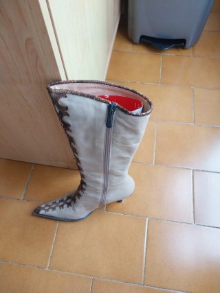 Botas Altas Beige con Detalles
