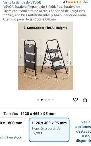 Escalera Plegable VEVOR de 3 Peldaños