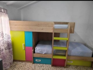 Cama Tren con Litera y Armario