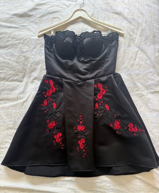Vestido Fiesta Halloween Negro y Rojo Talla 38