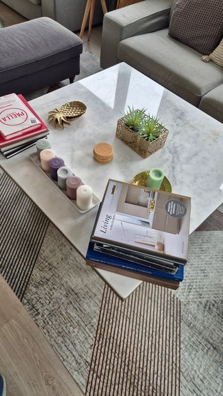 Mesa de centro cuadrada de mármol diseño único