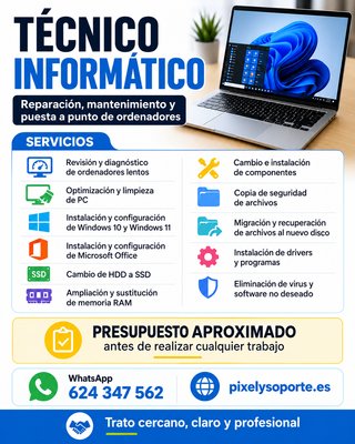 Técnico informático Madrid, reparación de PC