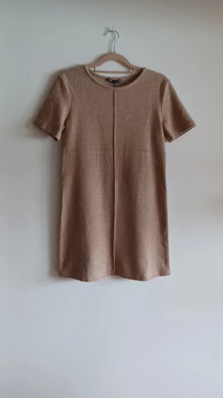 Vestido de punto Zara beige