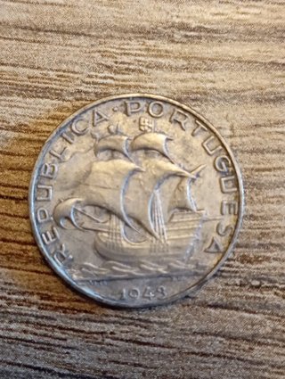 Moneda 2,5 Escudos Plata 1943 Portugal