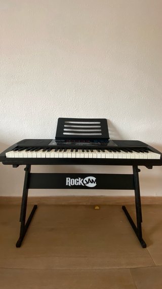 Teclado RockJam RJ761-soporte y pedal de sostenido
