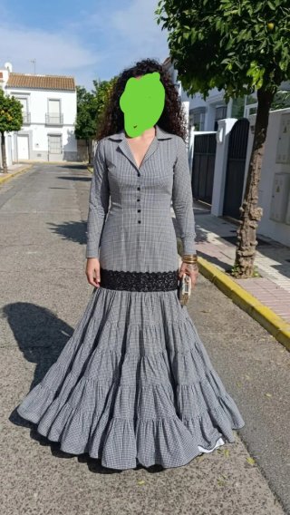 Vestido de flamenca estampado vichy