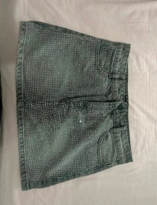 Falda Gris con Brillantes