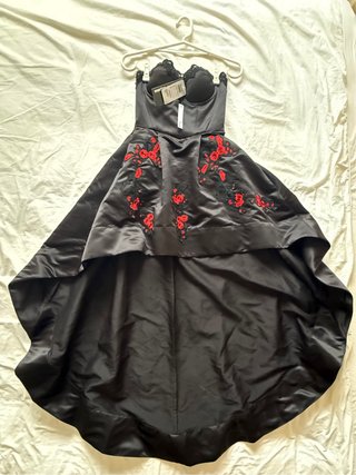 VestidoFiestacola negro-rojo talla 34 HALLOWEEN