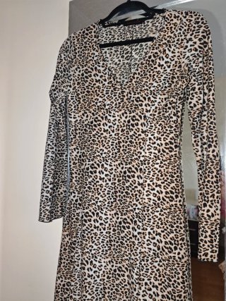 Vestido Estampado Animal Print Talla L