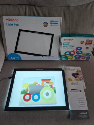 Pantalla de luz Miniland Light Pad A4 y Math Color