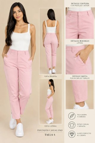 Pantalón de Vestir Rosa Talla S
